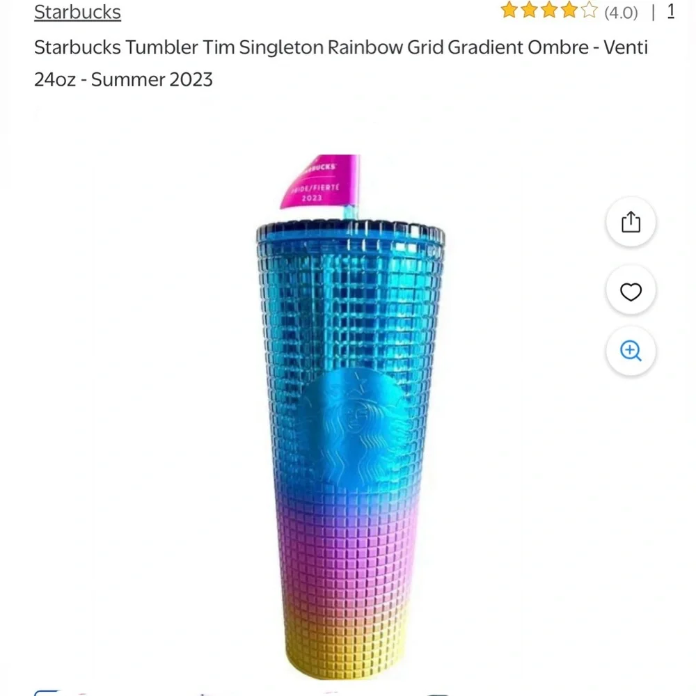 NEw Starbucks Blue and Purple Ombre Tumbler 24OZ